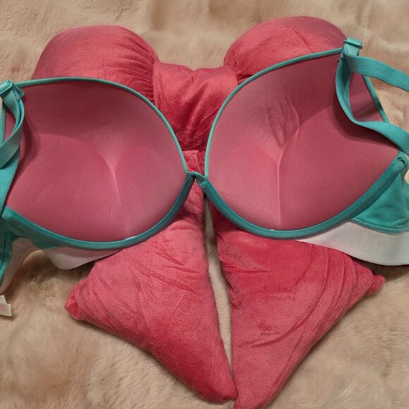 PINK Victoria's Secret Wear Everywhere Super Push Up Bra Teal 36C - NWOT - Picture 3 of 5